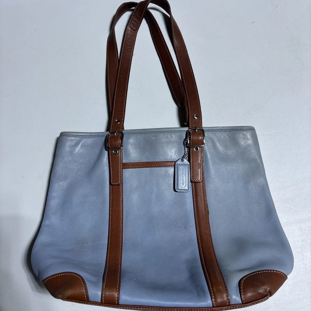 Coach Blue Leather Vintage Shoulder/Hand Bag